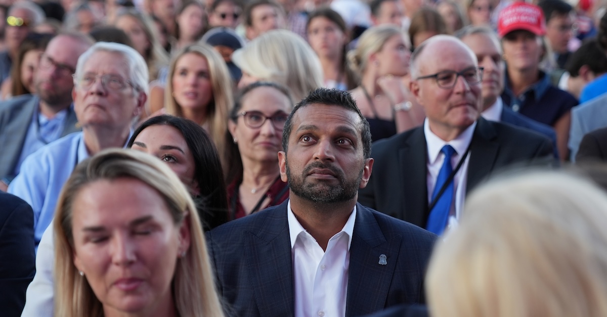 FBI Director Kash Patel listens to speakers at the opening of the Great American State Fair on Wednesday, June 24, 2026.