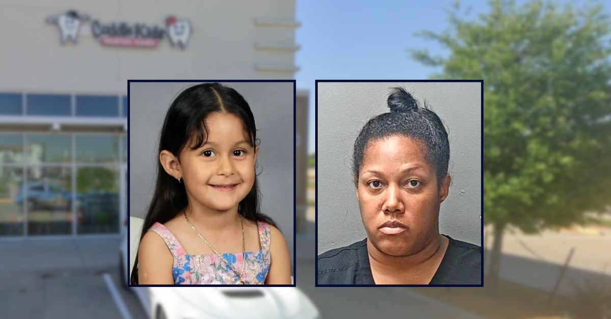 Aithana Arriaga and Chrishelle Hemphill appear inset, left to right, against an image of a dental practice in Texas.