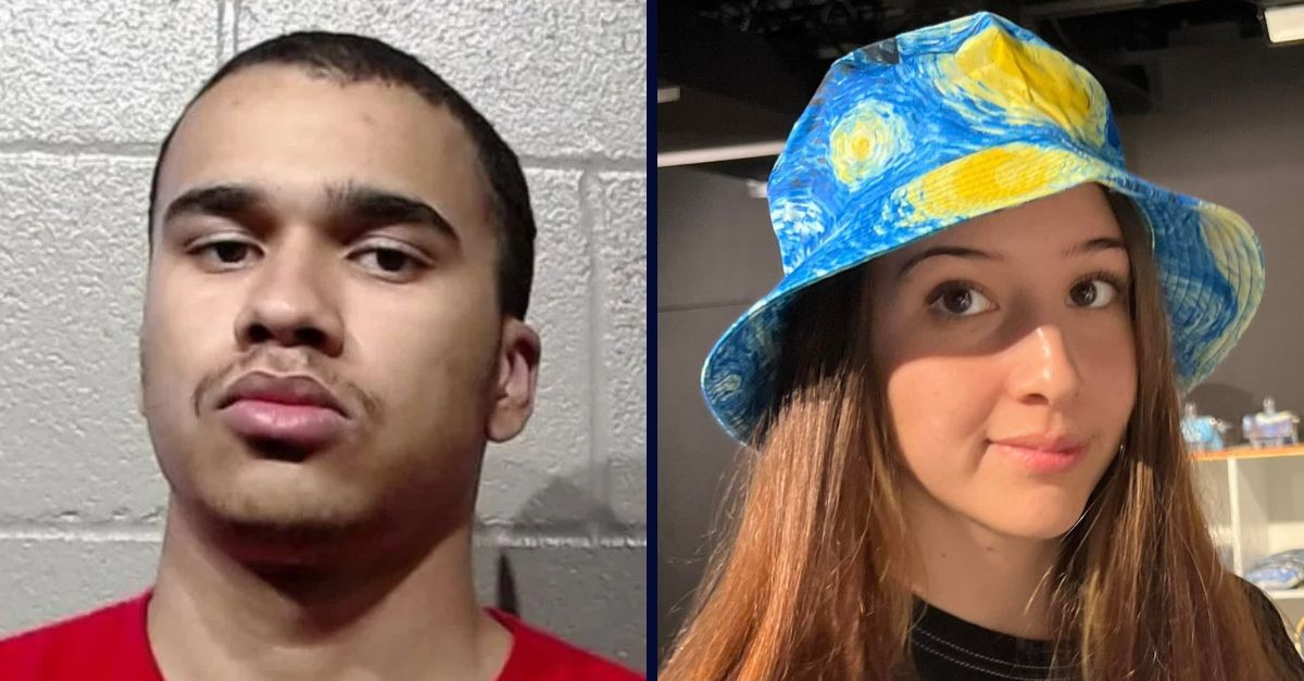 Left inset: Chace Cook (Cleveland County Sheriff's Office). Right inset: Madeline Bills (Facebook).