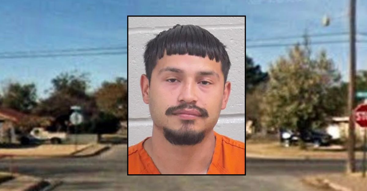 Inset: Lorenzo E. Rodriguez (Midland County Sheriff's Office). Background: The area in Texas where Rodriguez allegedly left his 2-year-old daughter to die in a hot car (Google Maps).