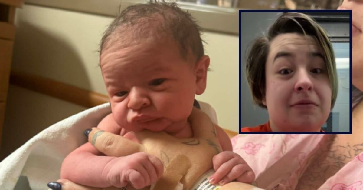 Inset: Allysen Armenta. Background: Allysen Armenta's newborn baby (KBOI).