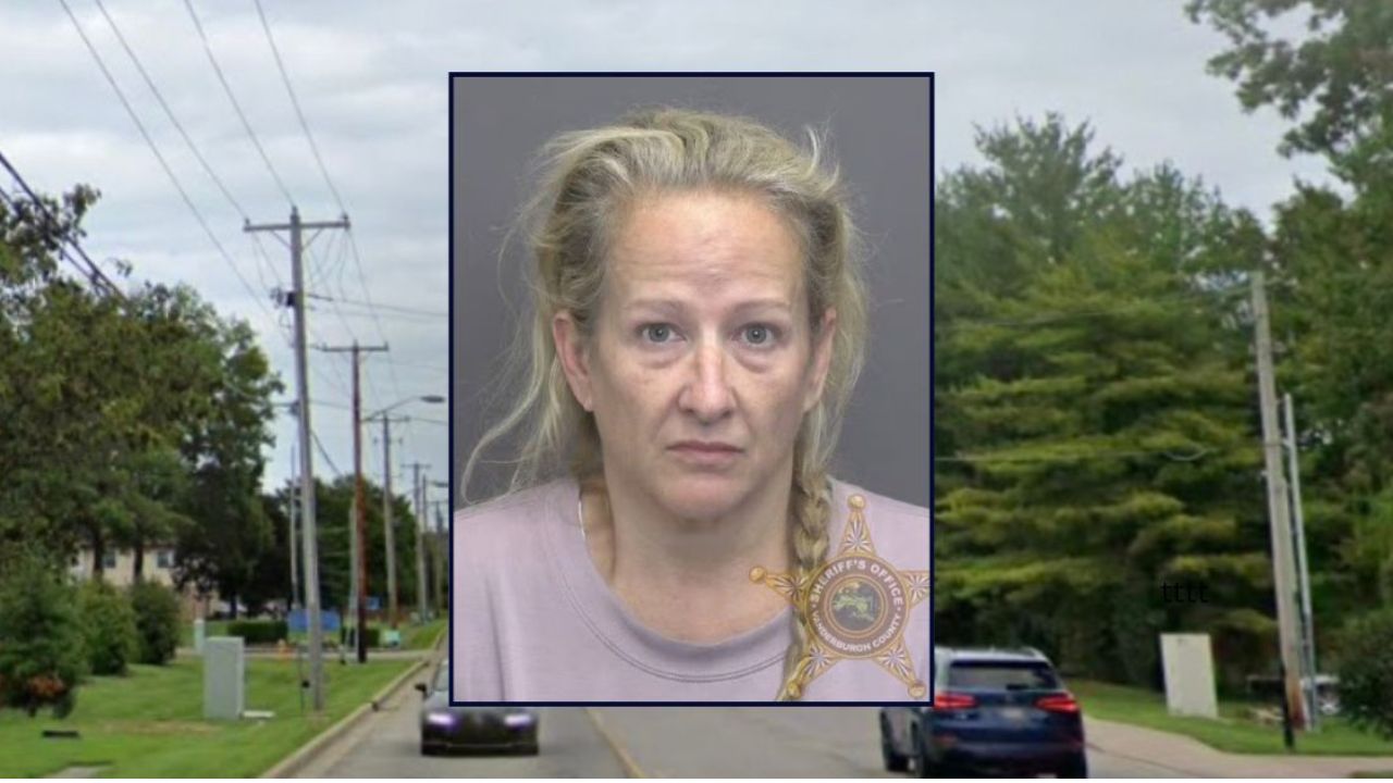 Inset: Kathryn A. Payton (Vanderburgh County). Background: The area in Indiana where Payton lived with her father and brother before her arrest (Google Maps).