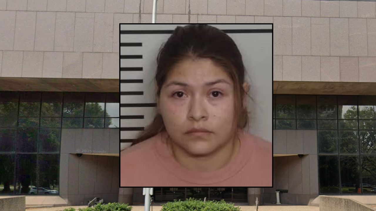 Inset: Marisela Hernandez Rios (Louisville Metro Police Department). Background: The Louisville Metro Police Department (Google Maps).