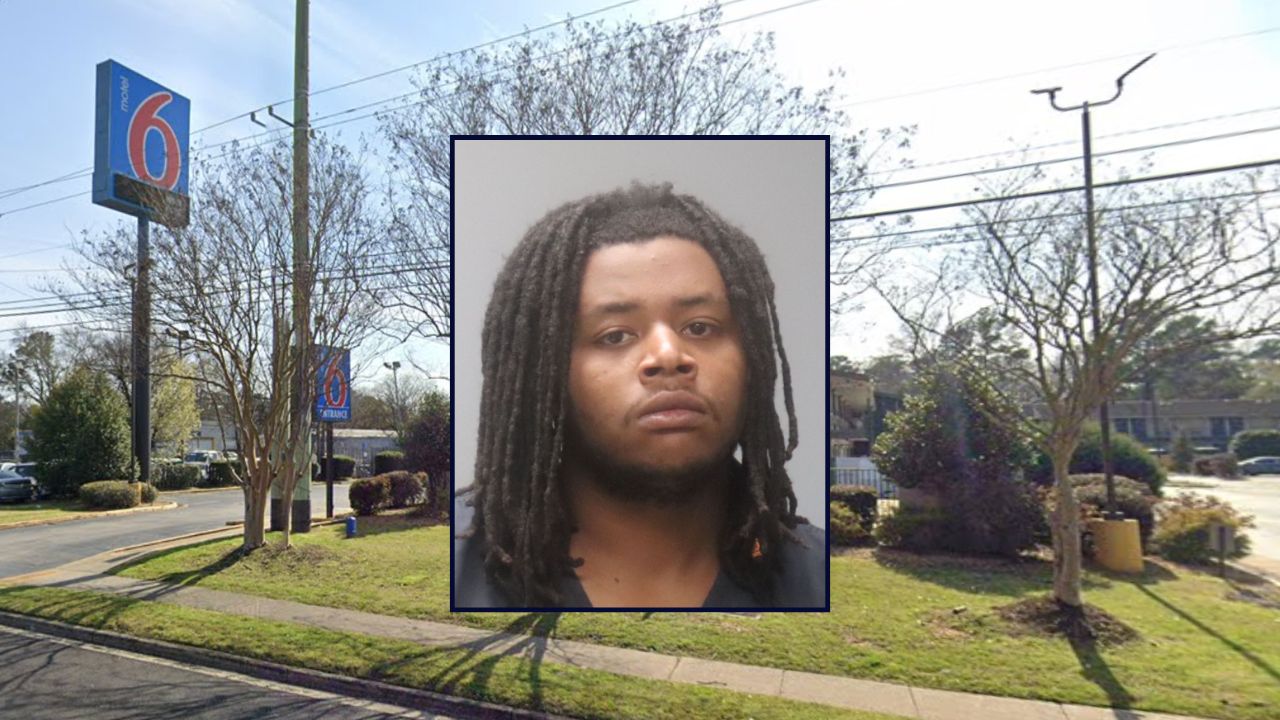 Tavarus Toliver inset against a Motel 6 in Georgia.