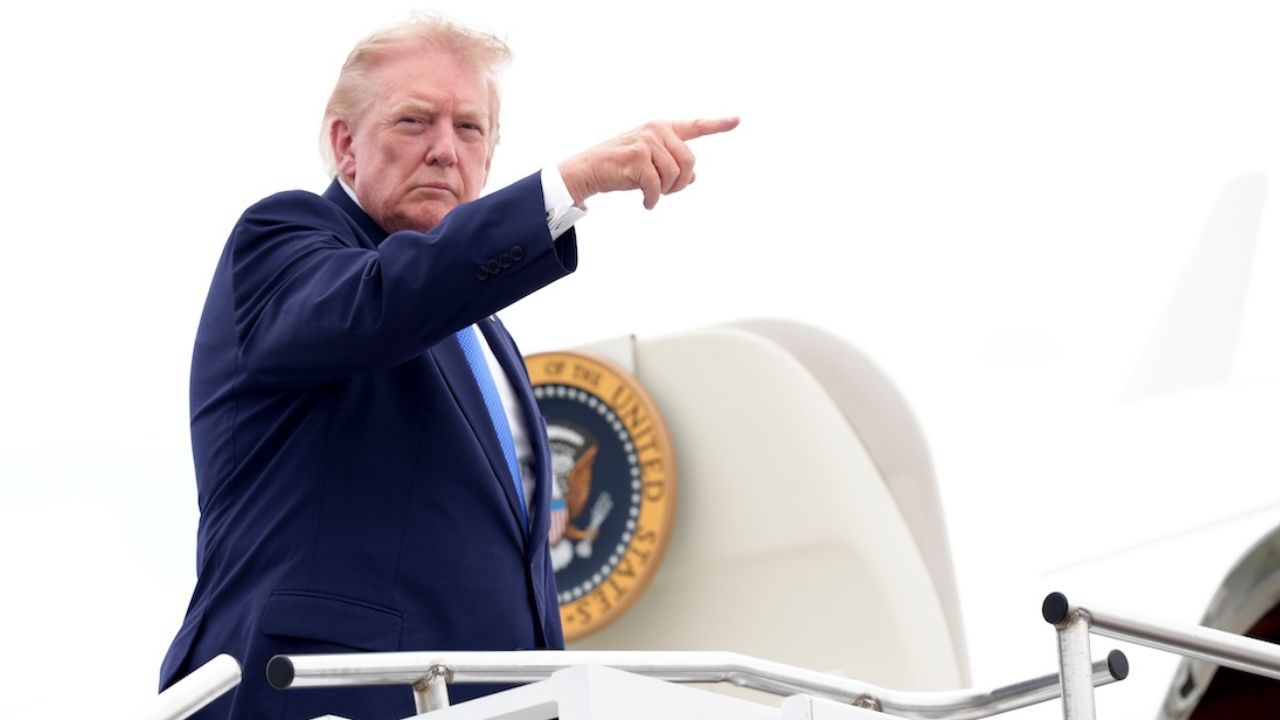 Donald Trump on Air Force 1.