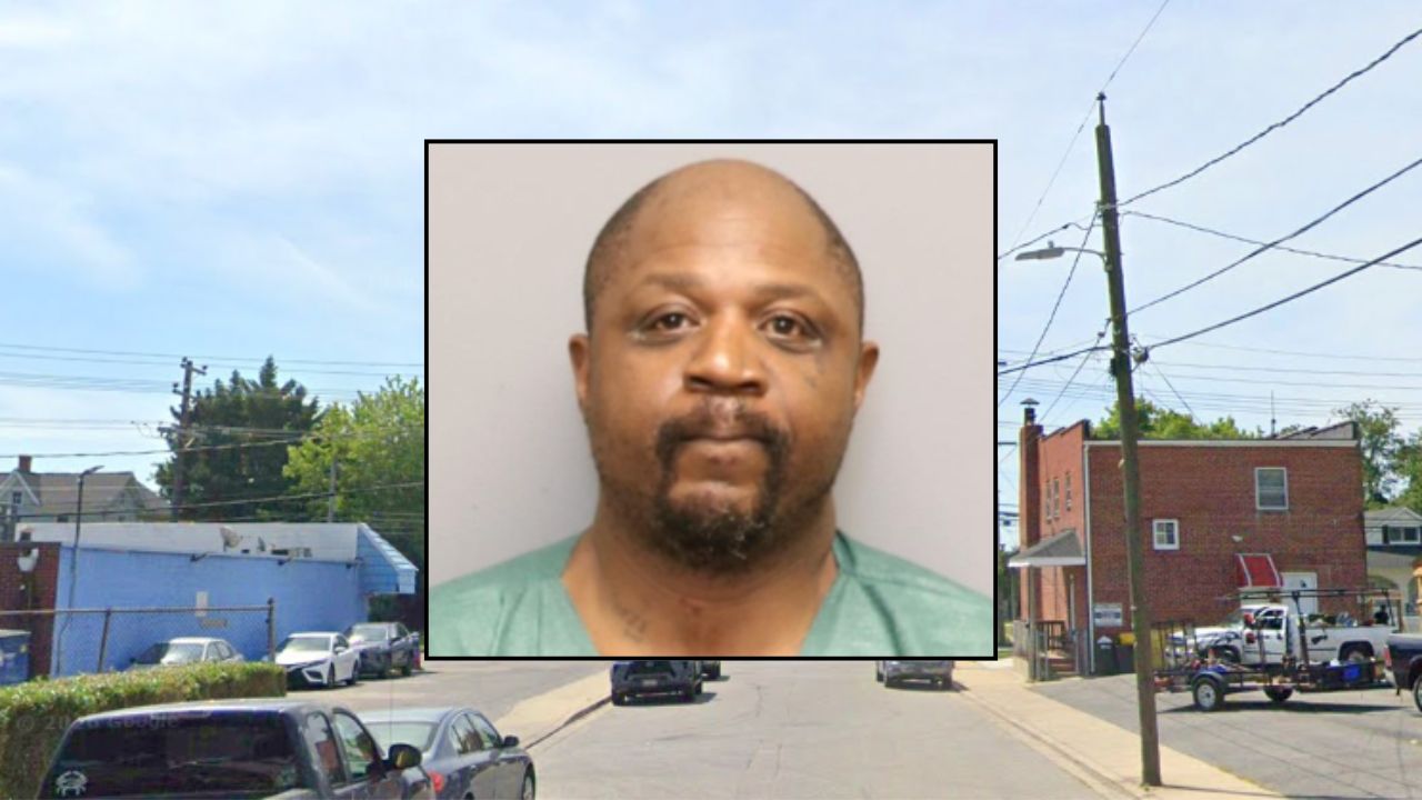 Inset: Cedric Dion Callaway (Anne Arundel County Jail). Background: The area in Maryland where Callaway killed his wife (Google Maps).