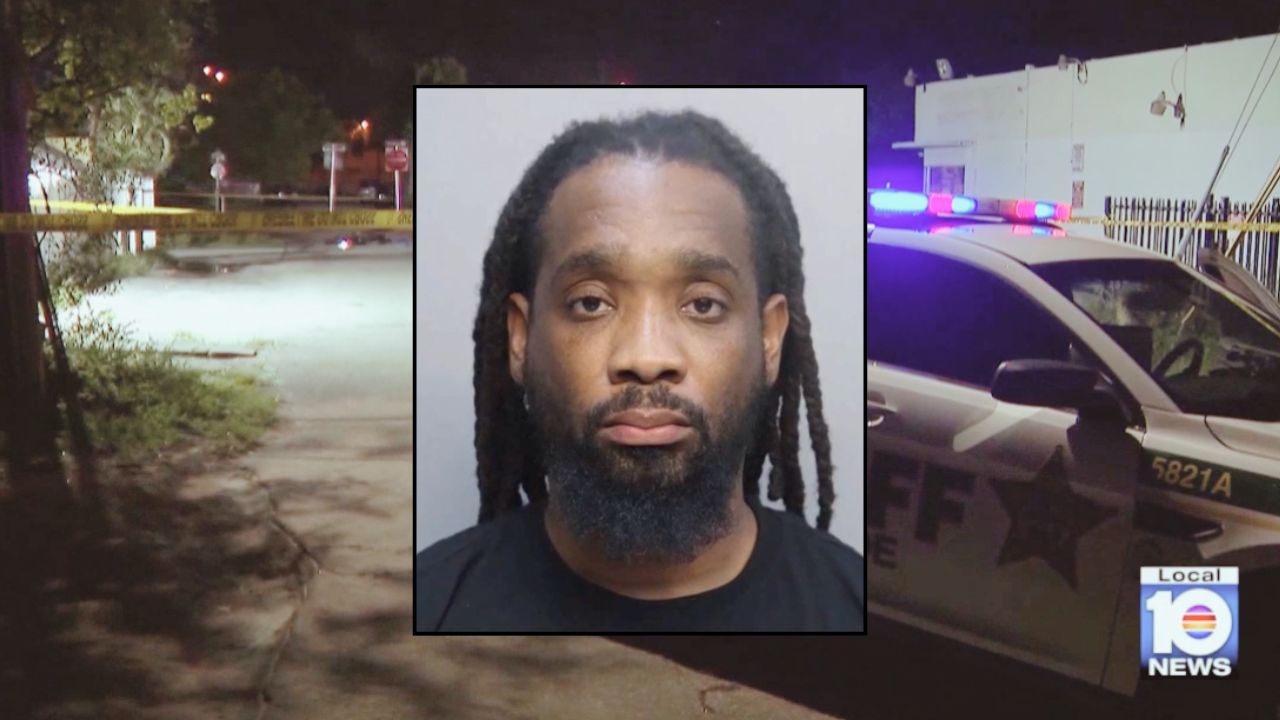 Inset: Arick Metayer (Turner Guilford Knight Correctional Center). Background: The area in Miami where Metayer allegedly killed a 10-year-old in a fatal hit-and-run (Google Maps).