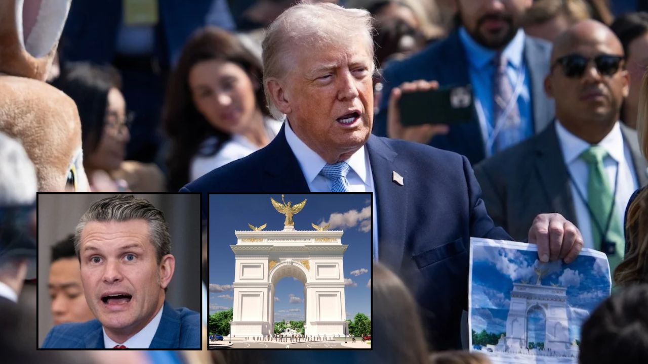 Hegseth swears Trump's 'Great Triumphal Arch' is going to be a 'generational national defense opportunity' as DOJ says his testimony in court is out of the question