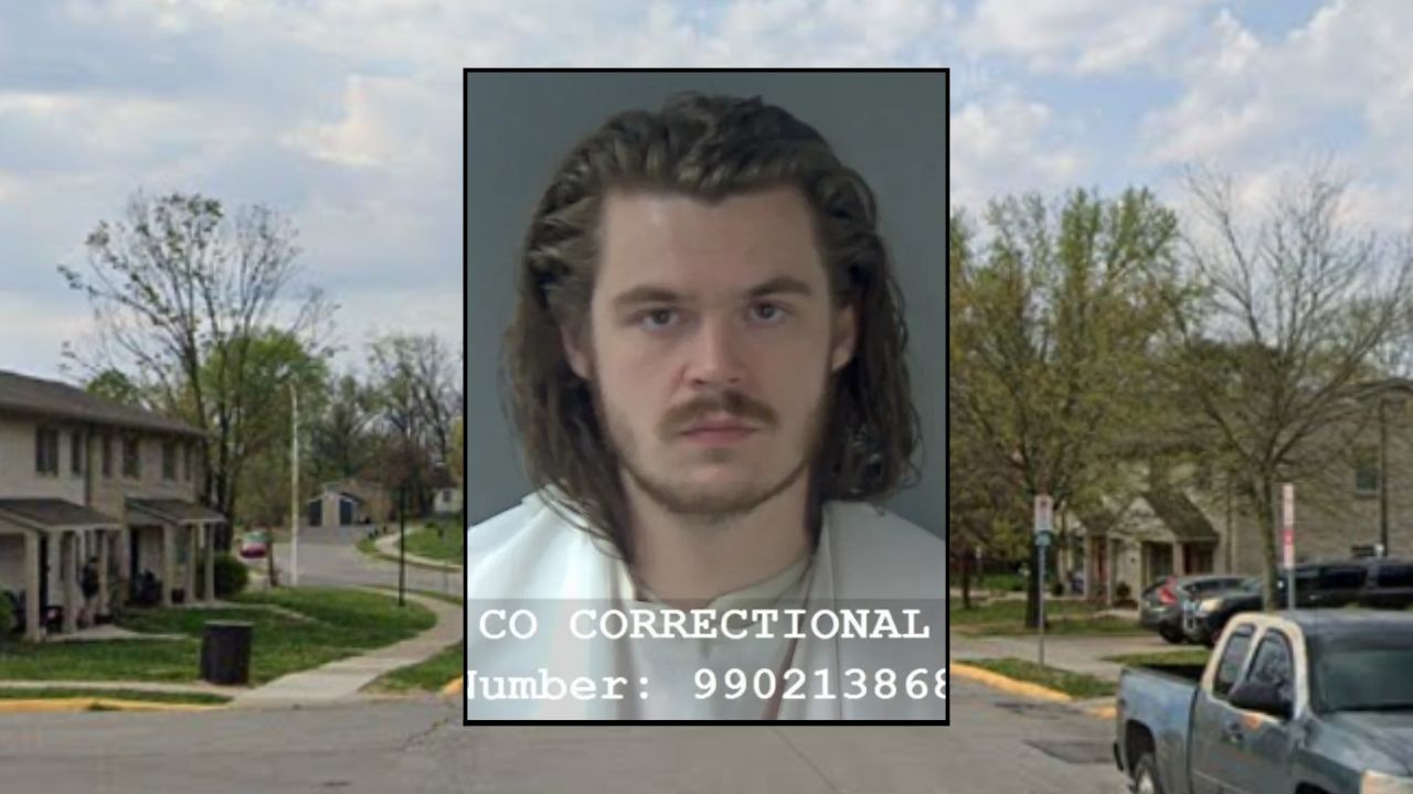 Inset: Jaymon Trey Gilreath (Marion County Jail). Background: The area in Indiana where Gilreath allegedly shot and killed a man (Google Maps).