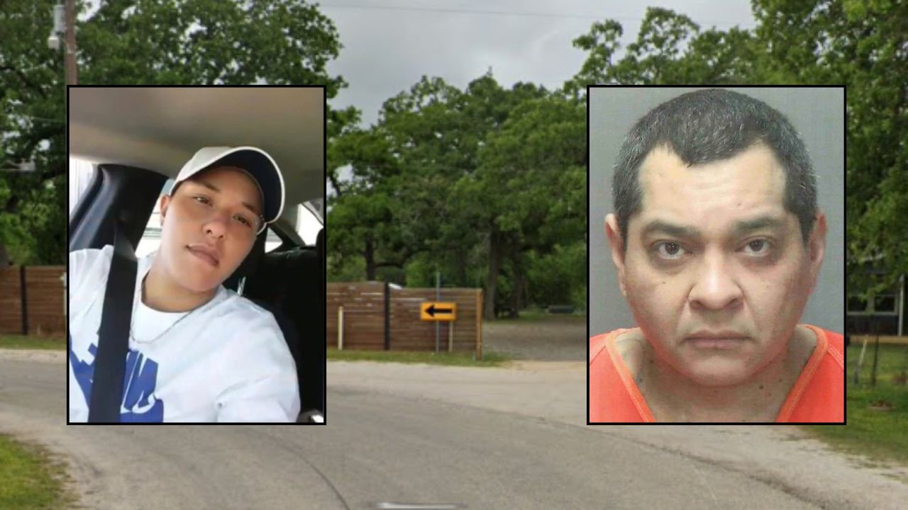 Inset, left to right: Tiffany Garza and Jeffrey Lee Devorah (81st Judicial District Attorney's Office). Background: The area in Texas where Garza's body was found (Google Maps).
